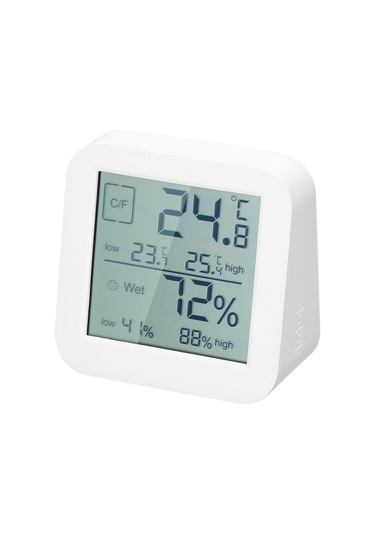 Neevoyu İç Mekan Dijital Termometre-higrometre: Çift Ekranlı Dokunmatik Saat, Sicaklık-nem Ölçer, Pil Hariç Beyaz