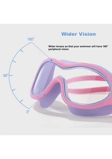 Xindoker Yetişkinler İçin Geniş Görünümlü, Su Geçirmez, Sislenmeyen, Pembe Yüzme Gözlüğü - Erkek & Kadın İçin Stüdyo Stili Yüzme Ve Dalış Gözlüğü Pembe