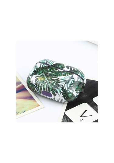 Airpods Uyumlu Pro Muz Yaprağı Desenli Su Sticker Stili Bluetooth Kulaklık Koruyucu Kılıf Yeşil