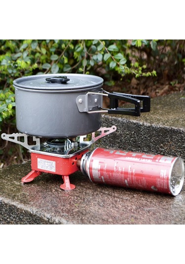 Kamp Sobası, Katlanabilir Kare Soba, Rüzgar Açık Kamp Piknik Gazı, Metal Kamp Sobası, Açık Sırt Çantası Yürüyüş Piknik İçin Gri