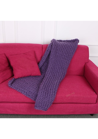 Suofeng El İşi Sıcacık Ve Yumuşak Örgü Battaniye, Bulky Kumaş, Salon Ve Oturma Odası İçin Şık Dekor, 60x60cm - 120x150cm Diğer