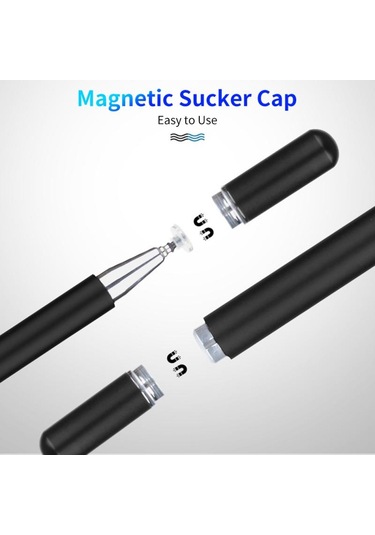 Fonken Evrensel Android Uyumlu Manyetik Dokunmatik Stylus Çizim Kalemi Siyah