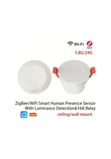 Motion003 Zigbee 5.8g Dairesel Zigbee3.0 Wifi 24g Mmwave Radar Insan Varligi Hareket Sensoru Isik Anahtari 110 220v