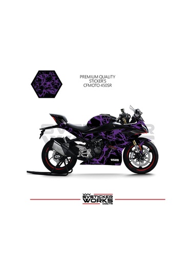 Cfmoto 450sr Kaplama Sticker Şimşek Kaplama Motor Kaplama Modeli Hazır Kit Tüm Yıllar Uyumlu