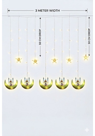 Ramazan Perde Led Işık 3 Metre Renkli