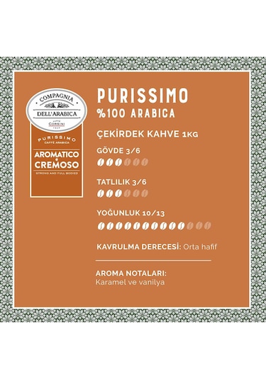 Caffe Corsini Purissimo %100 Arabica Çekirdek Kahve 1 KG