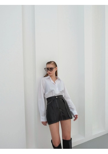 Kontrast Deri Etek Siyah W260015 Siyah