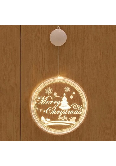 Noel Dekorasyon Işığı Led Tatil 3d Asılı Lamba Pille Çalışır Mutlu Noeller Gün Işığı