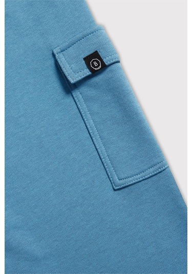 Kids Boy Kargo Cepli Loose Fit Mavi Jogger Mavi