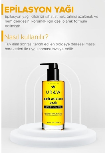 Uraw Tüy Azaltıcı Epilasyon Yağı 100 ML