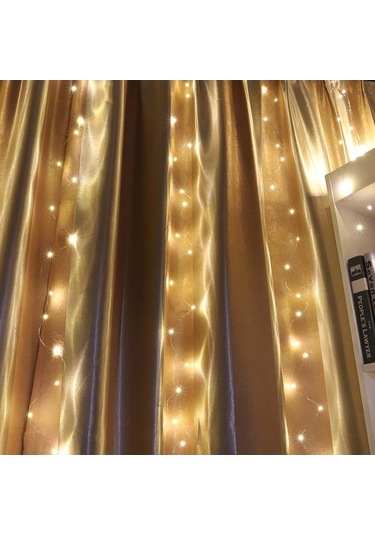 Novahub 300 Led Usb Kumanda Işıklı Perde Aydınlatma, 8 Modlu Su Geçirmez Işık Şeridi, İç/dış Mekan Kullanımı Beyaz Beyaz