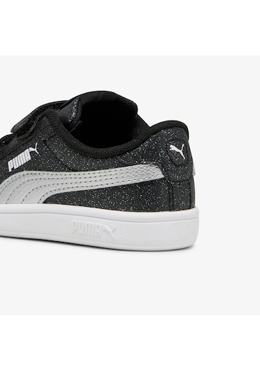 Puma Smash 3.0 Glitz Glam Bebek Siyah Simli Spor Ayakkabı Düz 394688 Siyah