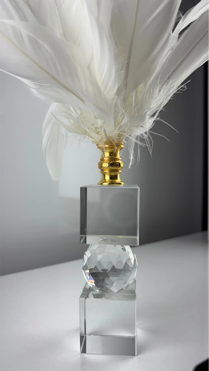 Gld Kristal Kartal Tüy Dekoratif Obje Biblo Süs Eşya Salon Aksesuar Sehpa Masa Konsol Ofis Salon Dekor