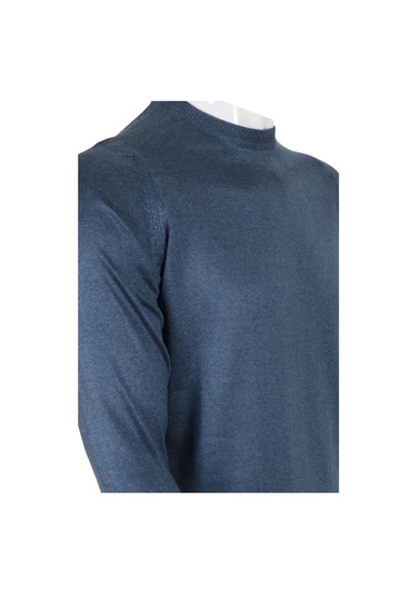 Erkek Kazak Klasik Normal Kesim Yünlü Rar00491 Mavi