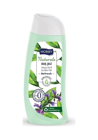 Hobby Duş Jeli Naturals Refresh Adaçayı Özü Çay Ağacı Yağı 500 Ml