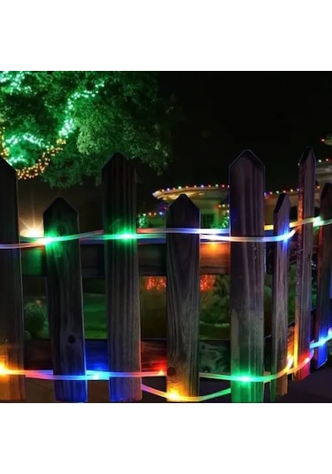 10 Metre 100 Led Solar Rgb Işık Şeffaf Kablolu Çok Renkli