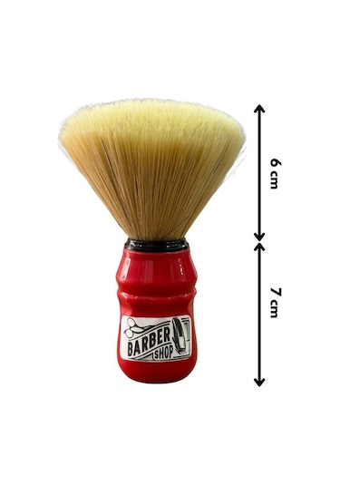 Emre Fırça Plastik Saplı Premium Sentetik Sakal Fırçası Kırmızı