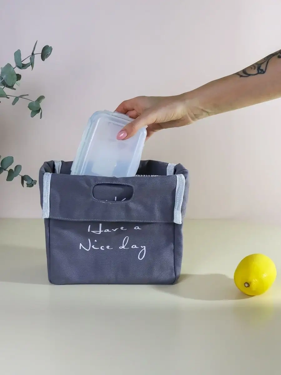 Nevodinocku Termo Çanta Yemek Ve Öğle Yemeği Soğutucu Çanta Seyahat Çanvası 140164209 Gri