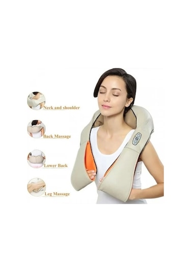Ovmalı Isıtmalı Boyun Bel Omuz Sırt Masaj Aleti Cihazı ve Masaj Çok Renkli