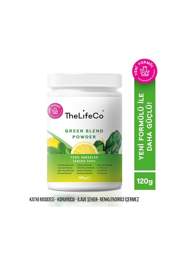 Thelifeco Green Blend Yeşil Sebzeler İçecek Tozu 120 G