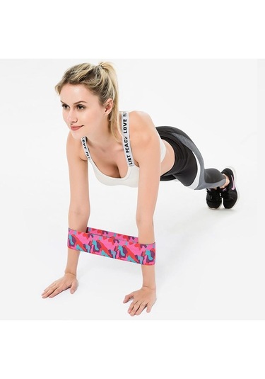 Mor Kamuflaj Direnç Bantları Spor Kaymaz Squat Kalça Eğitim Örgülü Elastik Bant Genişletici Fitness Uyluk Yoga Egzersiz S Çok Renkli