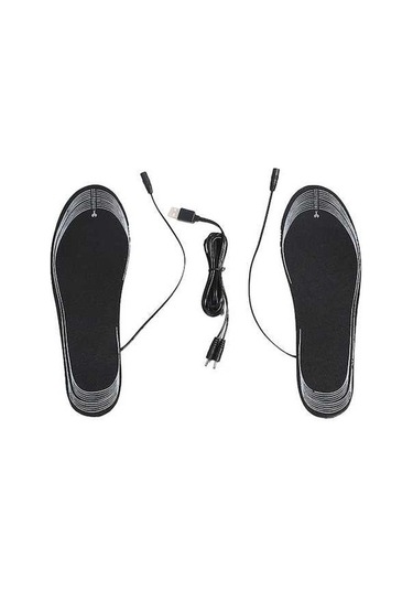 Ulzyvf Usb Şarjlı Isıtmalı Ayakkabı Tabanı - Kışlık Sıcak Tabanlık 5.5-9.5 Siyah Siyah