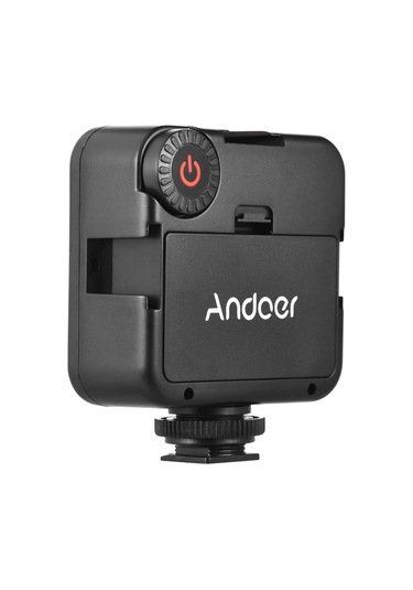 Andoer W49 Mini Interlok Kamera Dim Led Panel Işık Siyah Siyah