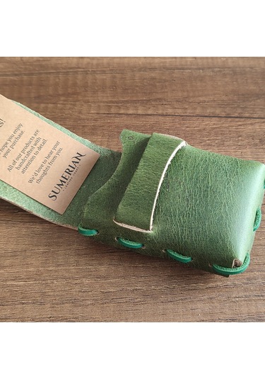 Sumerian Leather Craft  Deri Sigara Kılıfı Yeşil