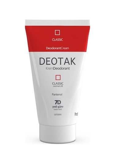 Deotak Classic Koruma 7 Güne Kadar Etkili Hassas Ciltler İçin Kadın - Erkek Kullanım Krem Deodorant 35 ML