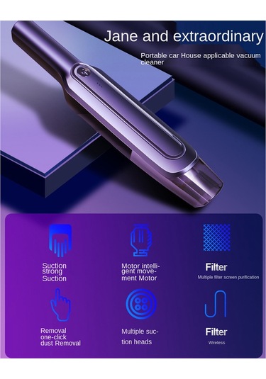 Suntek 6000pa Güçlü Araba Elektrikli Süpürge Akülü Gri Gri