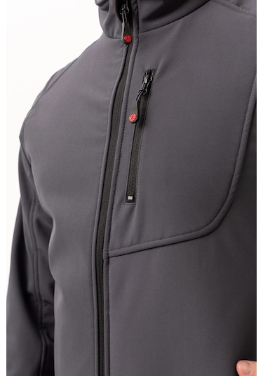 Erkek Softshell Su İtici Rüzgar Geçirmez Kışlık Outdoor İş Ve Günlük Mont Füme