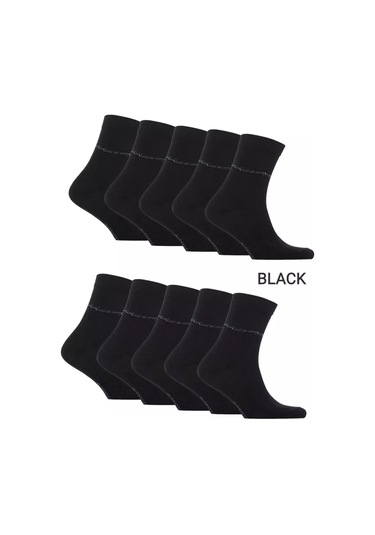 Zolotaa İgla Yüksek Pamuklu Çorap 10 Çiftlik Set 4700059 Siyah