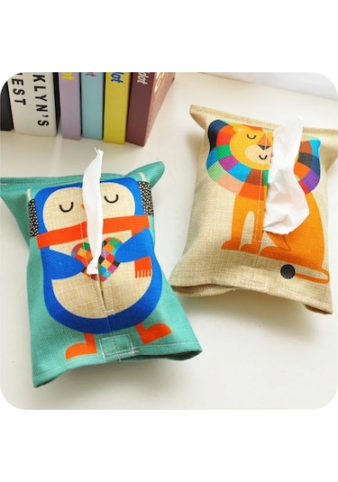 Panda-sevimli Karikatür Hayvan Mendil Kutusu Oturma Odası, Yatak Odası, Araba İçin Çevre Dostu Kumaş Ev Ve Araba Kullanımı İçin İdeal