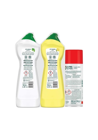 Cif Krem 750 ml Amonyak + 750 ml Limon + 400 ml Dezenfektan Sprey