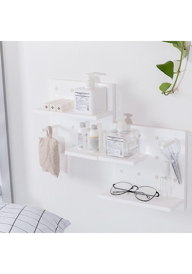 Plastik Delik Kurulu Duvar Rafı Depolama Rafı Organizatör Ev Mutfak Yatak Odası Asılı Duvar Pegboard Depolama Rafı Odası Dekor