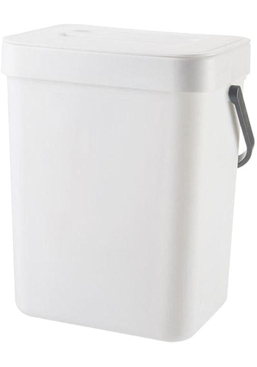 Suntek Modern Atık Çöp Kutusu Duvara Monte Ofis Mutfak Kapağı Beyaz 3l Beyaz