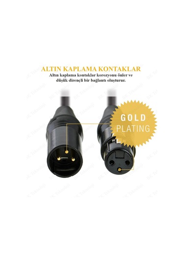 3 Pin Xlr Erkek - Dişi Mikrofon Mikser Ses Uzatma Kablosu - 1 M