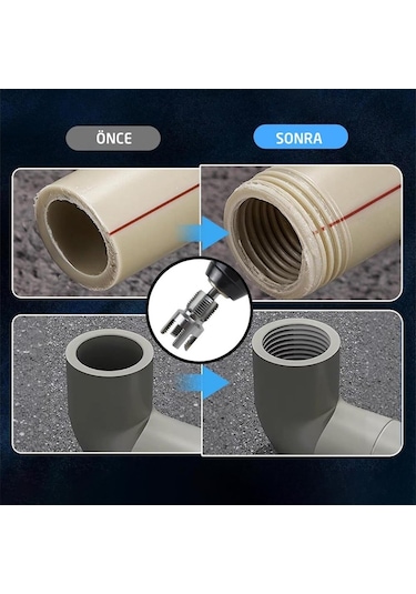 Kalite Pvc Pprc Boru Iç Ve Dış Diş Açma Aparatı 1/2" 20 Mm