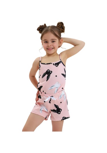 Taıv Çocuklar İçin Bahçe Pijaması Şortlu 219994261 Pembe