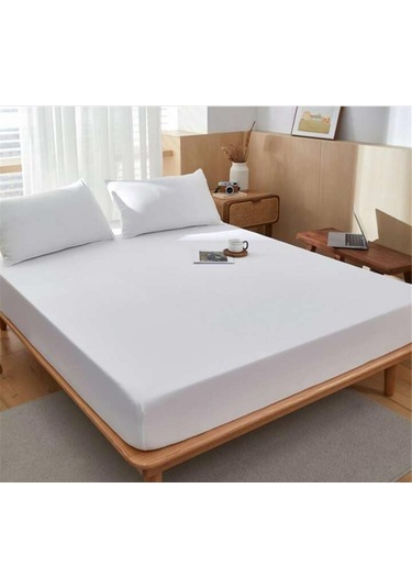 Totem Ranforce Yastık Kılıflı Lastikli Çarşaf Takımı 180 X 200 Battal Boy Beyaz