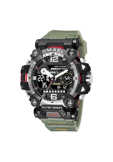 Tenfowee Smael 8072 Erkek Askeri Kol Saati - Luminous Su Geçirmez Kronograf Alarm Dış Mekan Taktik Saat