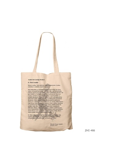 Atatürk Gençliğe Hitabe Kanvas Bez Çanta Çok Renkli