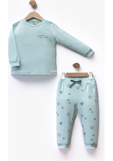 Flexi 2'li Unisex Bebek Çocuk Pijama Takım-523 Yesil
