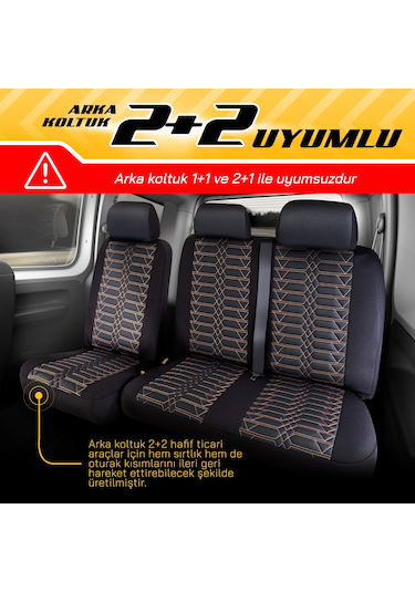 Panda Proline Serisi Jakar Kumaş Ticari Oto Koltuk Kılıfı Siyah -