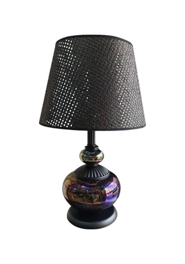 Athyra Abajur Siyah Sedef Siyah Şapkalı Siyah