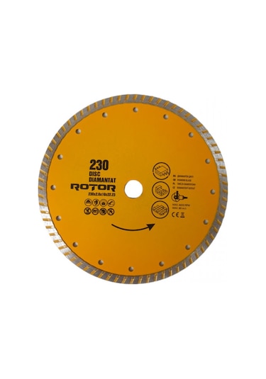 Elmas Disk 230x2.6x10x22.23 Turbo Segmentli - Seramik, Taş Ve Mermer Kesmek İçin