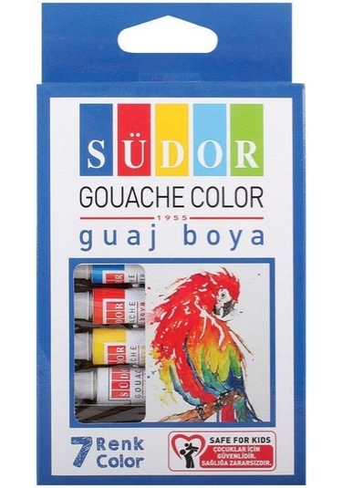 Südor Guaj Boya Tüp 7li - 3 Paket Çok Renkli