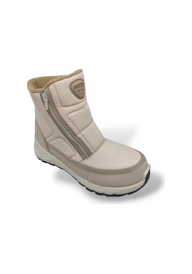 Scooter 7449 Kadın Krem Fermuarlı Su Geçirmez Watertight Kar Botu Krem