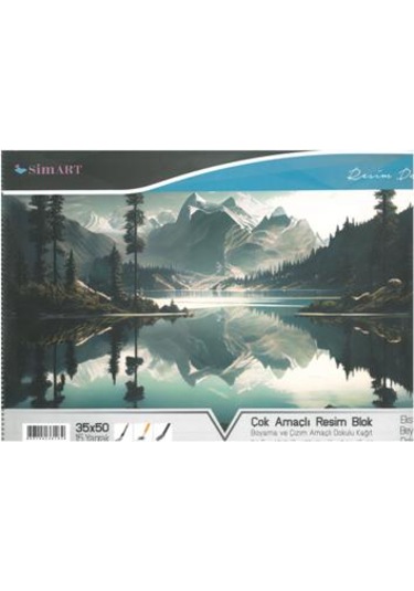 Sim Karton Kapak Spr Resim Defteri 34x48 15 Yp Manzara