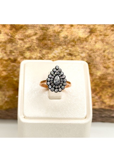 Elmas Montür Rosegold Damla Gümüş Set Takım - Lvrset11 Rose Gold